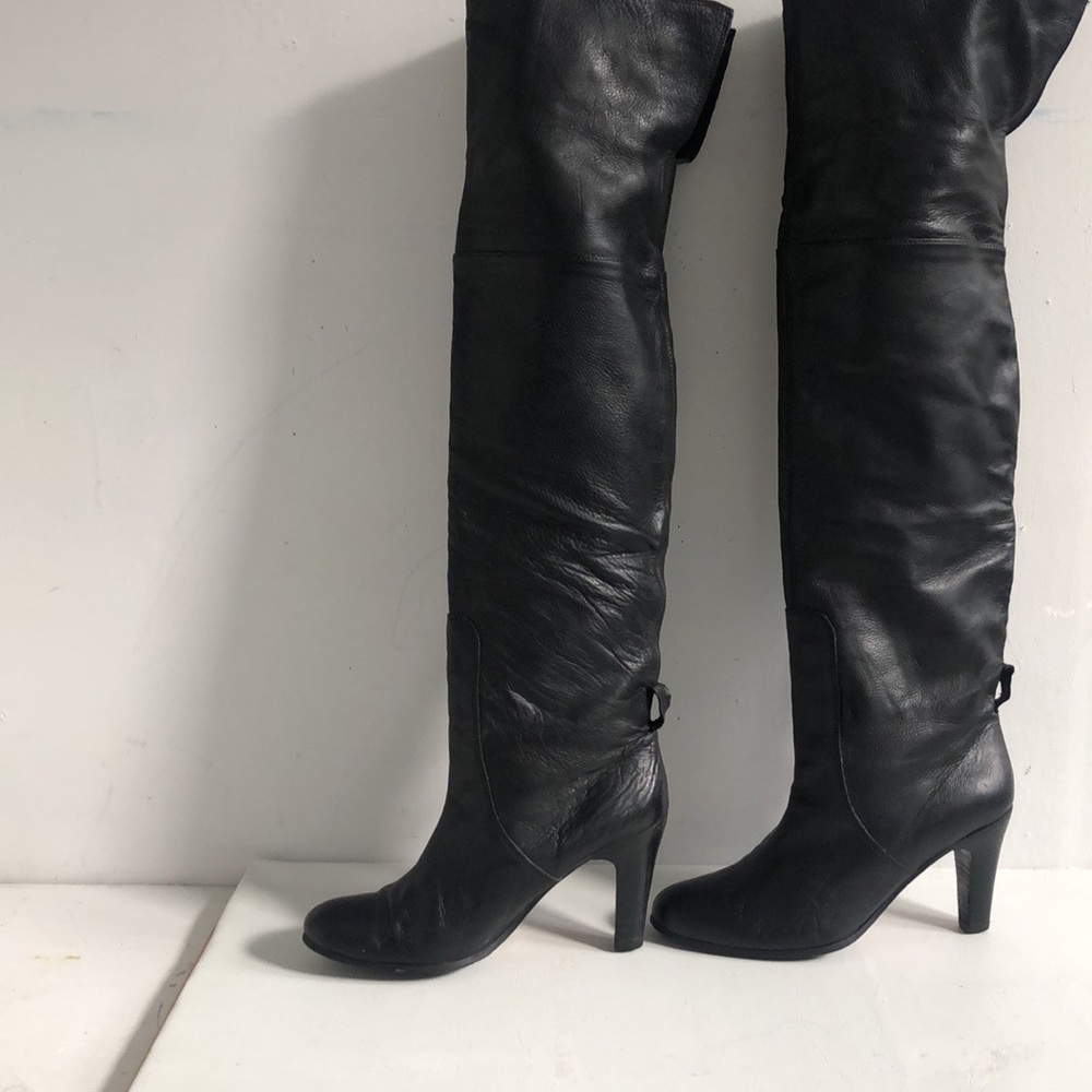 Vero Cuoio Very Soft Black Leather Women’s Over the Knee Boots